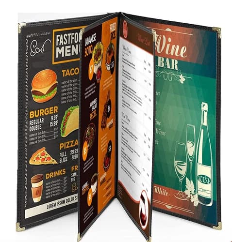 PVC A4 Hotel Menu Card