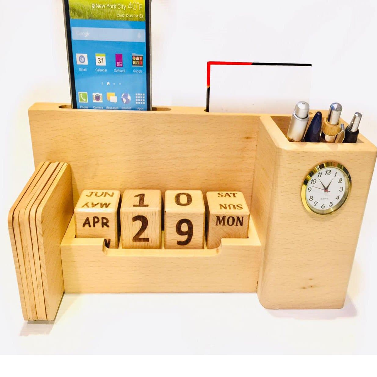 Customize Engrave Wood Table Name Stand